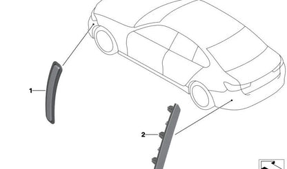 Left side reflector for BMW 3 Series G80, 4 Series G82, G83 (OEM 63148077223). Original BMW.