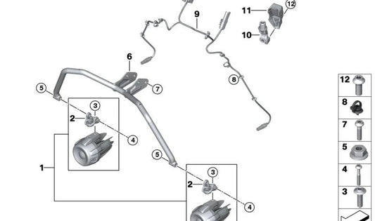 Vis corporelle sans col OEM 46638550994 pour les motos BMW R1200GS, R1250G, F750GS, F850GS ... et plus. BMW original Motorrad.
