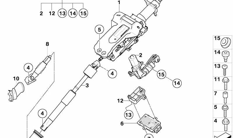 Anillo de plástico OEM 32306756512 para BMW E65, E66 {730d, 730i, 735i}. Pieza original BMW para columna de dirección eléctrica ajustable.