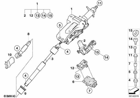 Coluna de direção completamente elétrica para BMW E65, E66 (OEM 32306780899). BMW original.