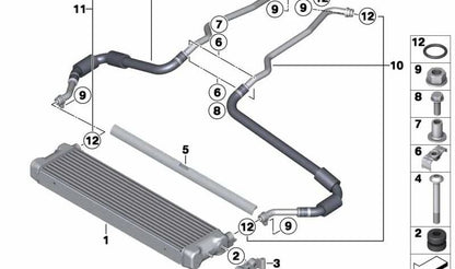 Junta labial OEM 17112284299 para BMW F10 M5, F06 M6, F12 M6, F13 M6. Compatible con motores S63T entre 2011 y 2018. Original BMW.