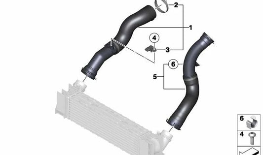 Tubo de admisión de aire OEM 13717597587 para BMW F20, F20N, F21, F21N, F30, F30N, F31, F35, F35N. Original BMW.