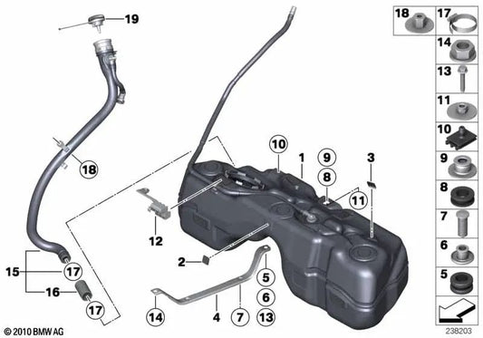 Gummielement für BMW F25, F26 (OEM 16117283421). Original BMW