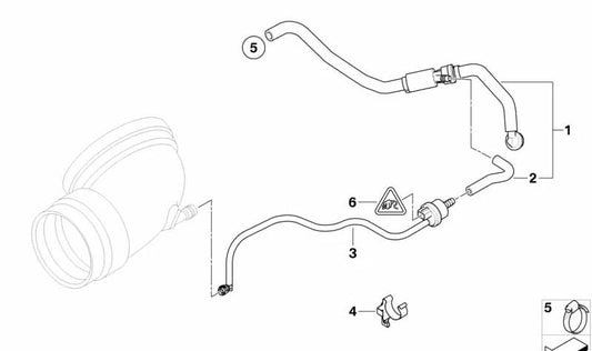 Pompe à vide avec tubes OEM 11617836601 pour BMW Z4 E85, E86. Pièce BMW originale.