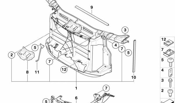 Soporte para faro delantero derecho OEM 51647120824 para BMW E81, E82, E87. Original BMW