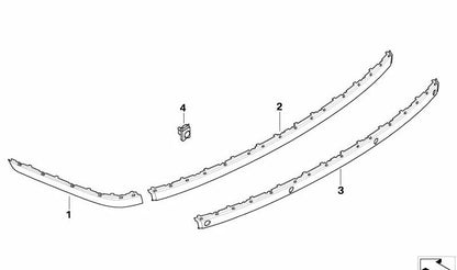 Moldura central paragolpes trasero imprimada OEM 51127142223 para BMW E65 y E66. Original BMW.