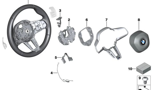 M Leather Sports Steering Wheel for BMW Series 2 U06, X1 U11 (OEM 32305A4EE20). Genuine BMW