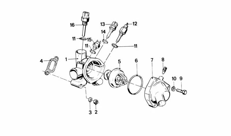 OEM temperature sensor 62111268355 for BMW 114, 1502, 1600, 1602, 2002. Compatible with E10, E21. Cooling system component. Original BMW.