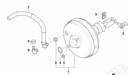 Servofreno OEM 34331162963 para BMW E36 {316g, 316i (BE11, BE12, BE21, BE22, CA11, CA21, CA71, CA72, CA81)}. Compatible con motores M40 y M43. Original BMW.