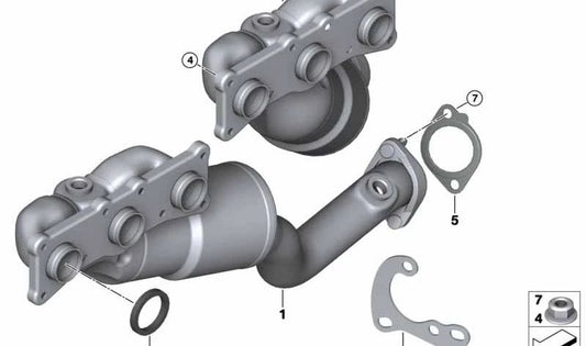 OEM escape flange 18207547105 for BMW E85, E86. Original BMW.