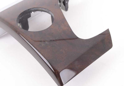 Moldura de salpicadero en nogal derecho OEM 51456956843 para BMW E70, E71, E72. Original BMW.