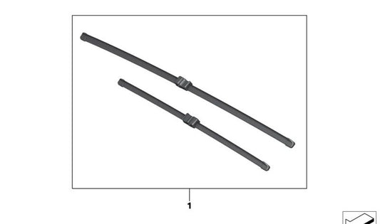 Juego de escobillas limpiaparabrisas OEM 61615A87369 para BMW i3 (I01, I01N). Original BMW.