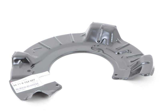Chapa protectora de freno delantera izquierda OEM 34116754927 para MINI R50, R53, Cabrio R52. Original MINI.