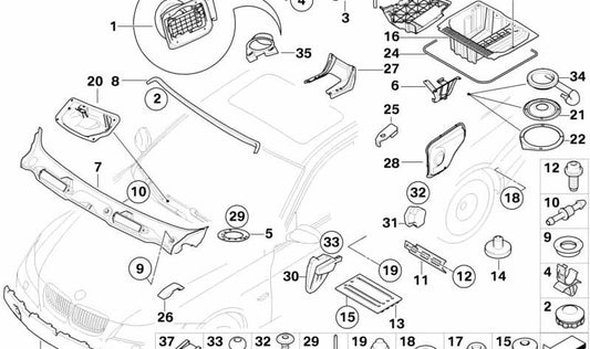 Refuerzo de puerta trasera derecha OEM 51717152244 para BMW E90, E91. Original BMW.