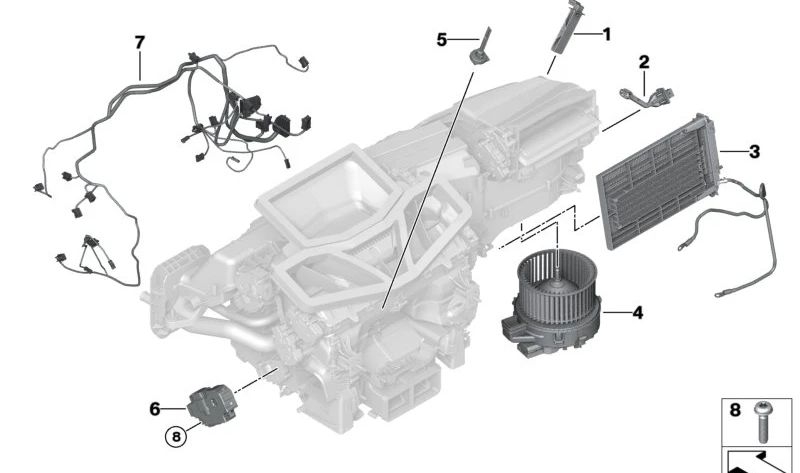 Sensor de temperatura calefacción OEM 64119350980 para BMW F90, F90N, G30, G30N, G31, G31N, G38, G38N, G32, G32N, G11, G11N, G12, G12N, F91, F92, F93, G14, G15, G16, F95, F95N, G05, G05N, G18, G18N, F96, F96N, G06, G06N, G07, G07N, XM G09. Original