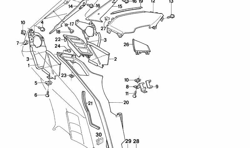 Soporte derecho OEM 46631451618 para motos BMW K100 RS, K1, K100 RT, K100 LT. Original BMW Motorrad.