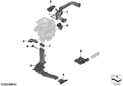 Canal de aire frío lado del acompañante OEM 61229396272 para BMW F91, F92, F93, G14, G15, G16. Original BMW.