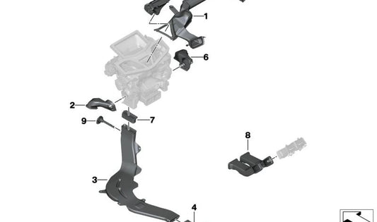 Conducto de aire frío lado conductor OEM 61229396273 para BMW F91, F92, F93, G14, G15, G16. Pieza original BMW.