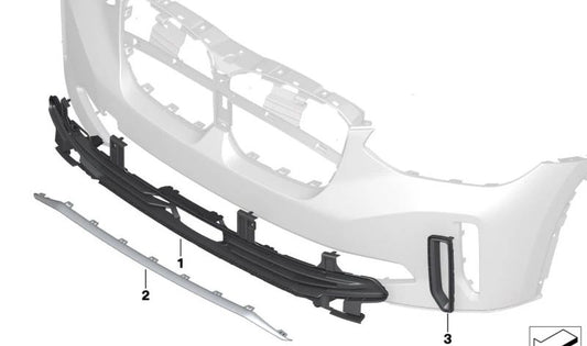Tapa conducto aire freno izquierdo OEM 51119492069 para BMW X3 G08 (iX3) modelos iX37 (2020-2021) e iX42 (2021). Pieza original BMW.
