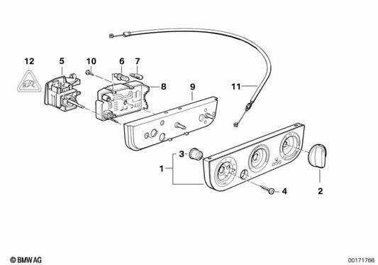 Taste für die Thermalluna für die BMW 3 E36 -Serie (OEM 64110007073). Original BMW.