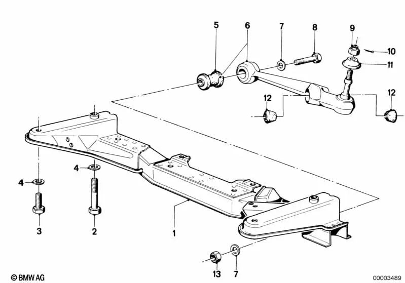 Suporte de borracha para BMW Série 3 E21 (OEM 31121116493). BMW original