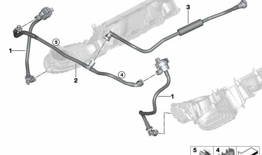 Supporto del tubo del tubo OEM 13537600676 per BMW F20, F21, F30, F31, G30, G11, G12, G05, G07, I12, I15. BMW originale.