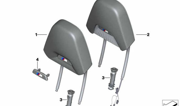 Reposacabezas de cuero OEM 52108098612 para BMW G14, G15, G16 (840d xDrive, 840i, 840i xDrive, M850i xDrive). Original BMW.