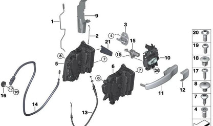 Asa de agarre imprimada derecha para BMW I01, I01N (OEM 51217379772). Original BMW