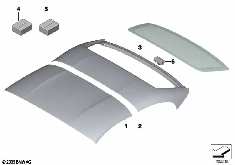 Armário de teto traseiro para BMW E89 (OEM 41007222078). BMW original