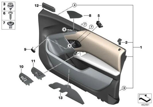 Front right door trim for BMW I01, I01N (OEM 51417495164). Original BMW.