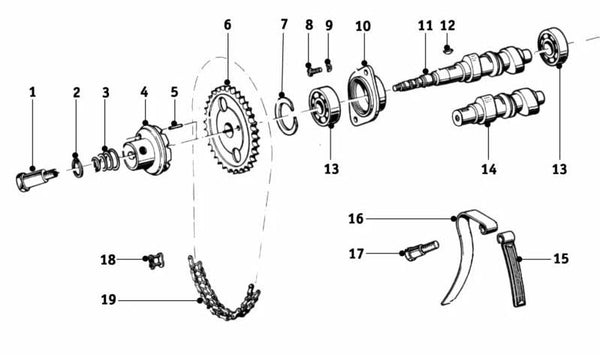 Chaveta de ajuste OEM 07119951414 para BMW R50. Original BMW.