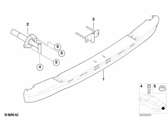 Supporto per paraurti posteriore per BMW E53 (OEM 51128250415). BMW originale