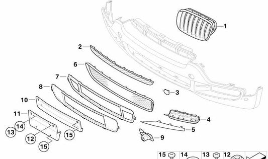 Front license plate bracket OEM 51117181026 for BMW X5 (E70). Original BMW.