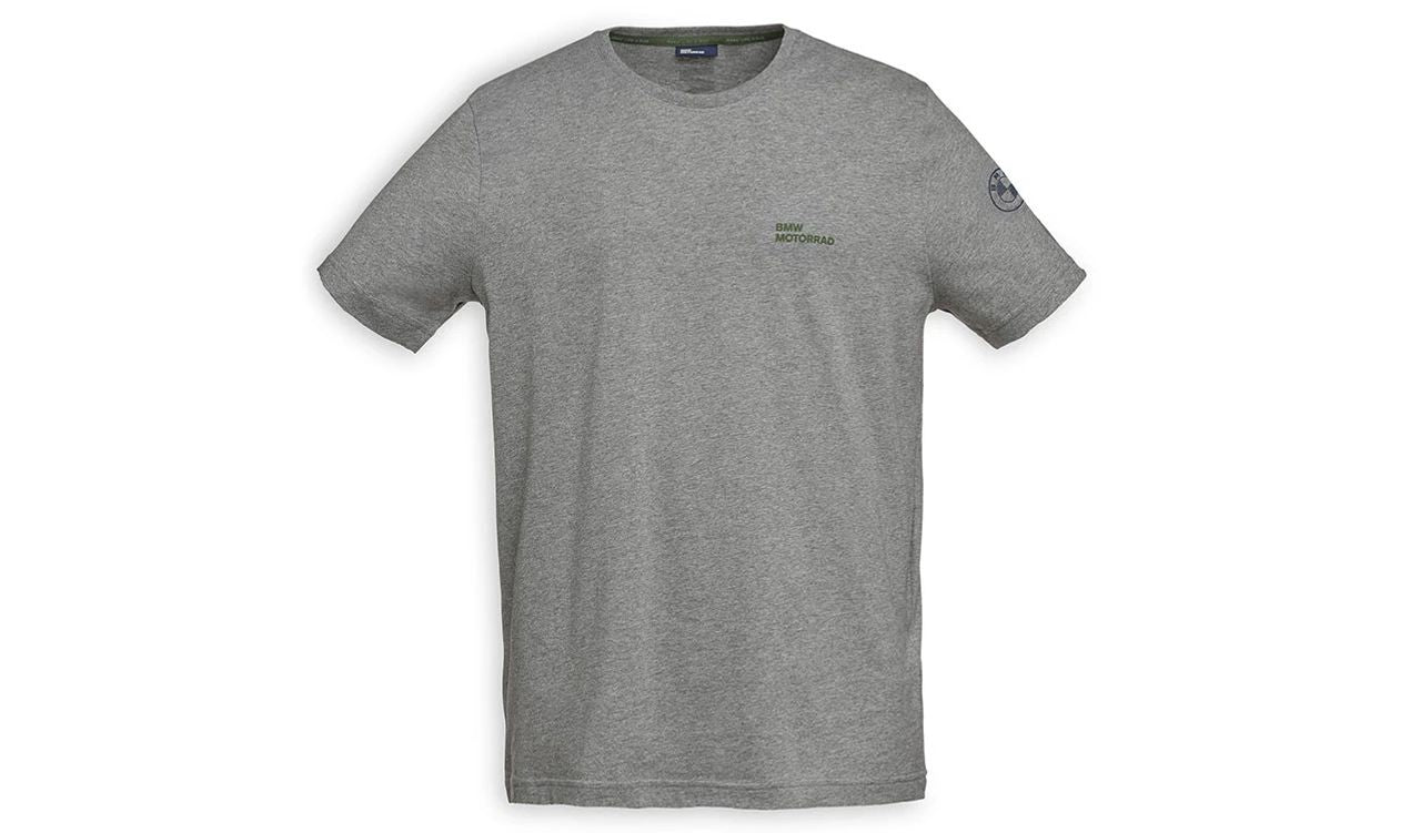 Camiseta cinza melange tamanho M para homem OEM 76615A81237, válida para BMW. Originais BMW Motorrad.