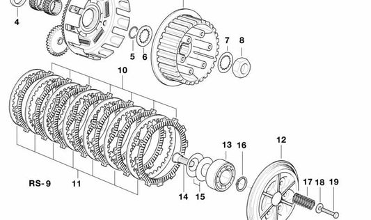 Conjunto de folhas de revestimento e molas OEM 21212343464 Para motocicletas BMW F 650, F 650 st. BMW Motorrad original.