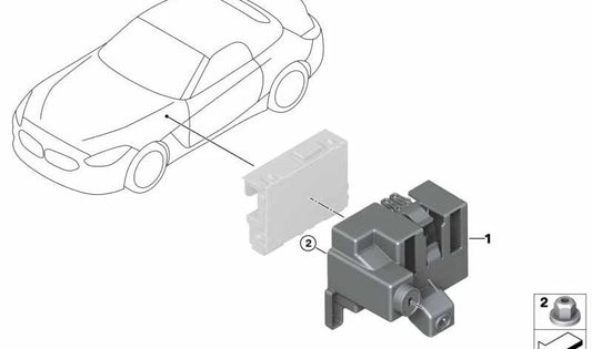 Soporte caja Ethernet OEM 61126991157 para BMW Z4 {G29: M40i HF01, HF02, HF03, HF61, HF62, HF51, HF52, HF93 / sDrive20i HF11, HF12}. Pieza original BMW.