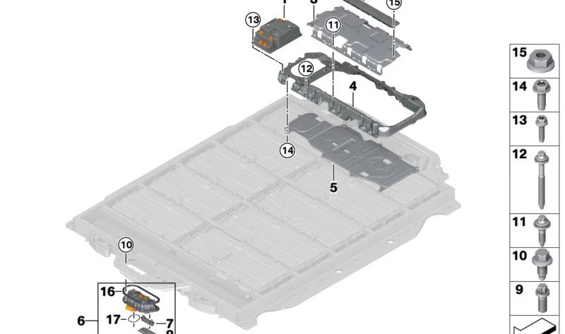 Módulo de supervisión de batería OEM 61278841837 para BMW G26 (eDrive40, M50 xDrive, i4), G60 (i5 M60 xDrive). Control electrónico original BMW para batería de alto voltaje.