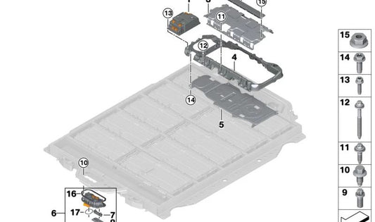 Módulo de supervisión de batería OEM 61278841837 para BMW G26 (eDrive40, M50 xDrive, i4), G60 (i5 M60 xDrive). Control electrónico original BMW para batería de alto voltaje.
