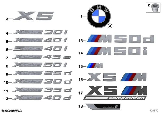 BMW X5 G05 (OEM 51147436011). BMW originale.