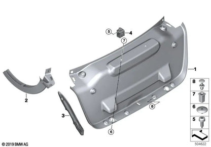 Parafuso de chapa metálica tipo lente para BMW Série 2 F22, F23, F44, F87 Série 3 E90, E92, E93, F30, F35, F80 Série 4 F32, F82 I I01 (OEM 07147225732) BMW original