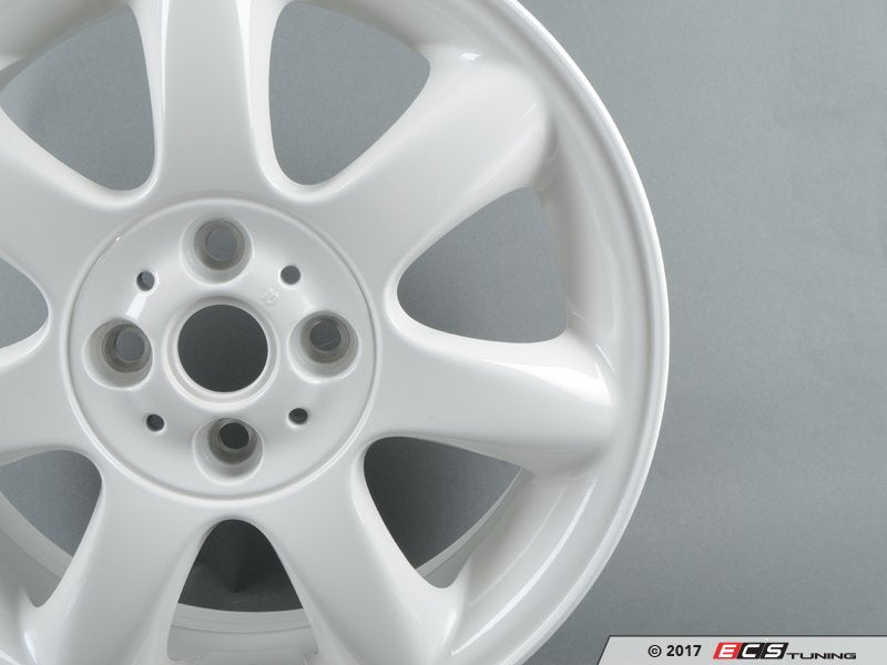 Cerchio in lega 16" 6.5J ET48 Bridge Spoke 94 Aspen White OEM 36116775800 per MINI R50, R53, R56, Clubman R55, Cabrio R52/R57, Coupé R58, Roadster R59... e altro. MINI originale.