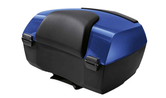 Topcase Touring 49L con respaldo OEM 46541542041 para BMW Motorrad R 1250 RT (RK52) 2020-2023. Con cierre centralizado, tapa con amortiguadores y espacio para dos cascos. Original BMW Motorrad.