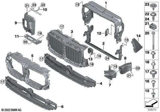 Lower air duct for BMW G06N, G07N (OEM 51749853875). Original BMW