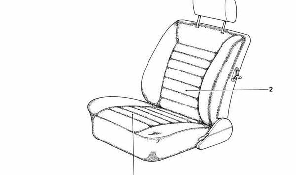 Funda de asiento tela OEM 52101952083 para BMW E24 628CSi y 635CSi (modelos con cambio manual y automático, años 1978–1987). Color antracita. Original BMW.