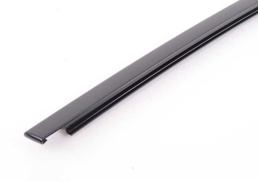 Moldura marco ventana puerta delantera derecha OEM 51337185230 para BMW F01, F02, F04. Acabado negro brillante. Original BMW.