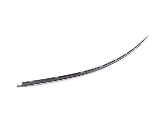 Moldura marco ventana puerta delantera derecha OEM 51337185230 para BMW F01, F02, F04. Acabado negro brillante. Original BMW.