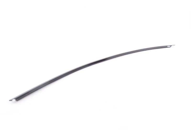 Moldura marco ventana puerta delantera derecha OEM 51337185230 para BMW F01, F02, F04. Acabado negro brillante. Original BMW.