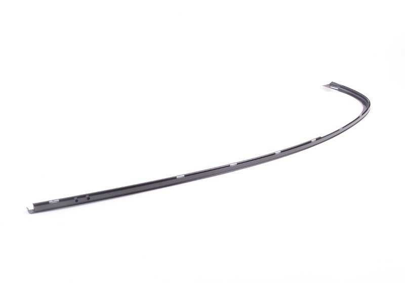 Embellecedor marco ventana puerta trasera izquierda OEM 51357185243 para BMW F02, F02N, F04. Acabado en negro brillo. Original BMW.