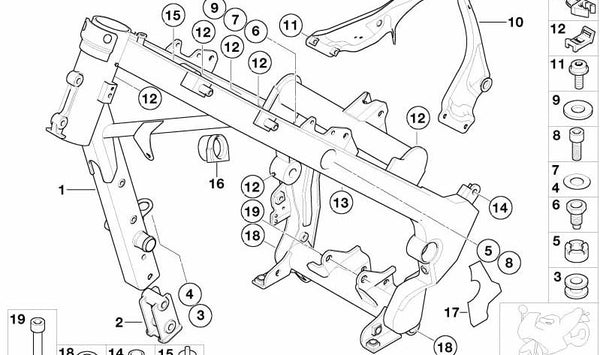 Tapón de cierre OEM 46517658421 para BMW Motorrad R1200GS, R1200R, R1200RT, R1200S, HP2 Megamoto, HP2 Enduro. Original BMW Motorrad.
