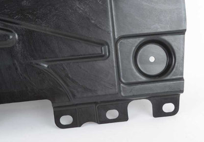 Protector inferior bajo motor izquierdo OEM 51757213671 para BMW F25, F26. Original BMW.